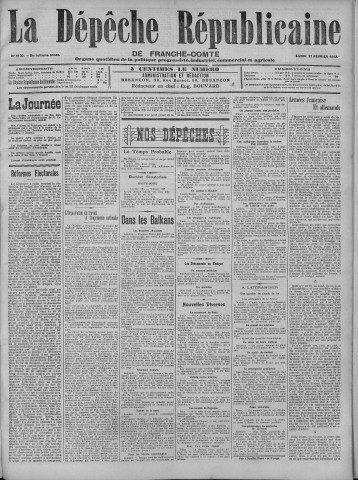 17/02/1913 - La Dépêche républicaine de Franche-Comté [Texte imprimé]