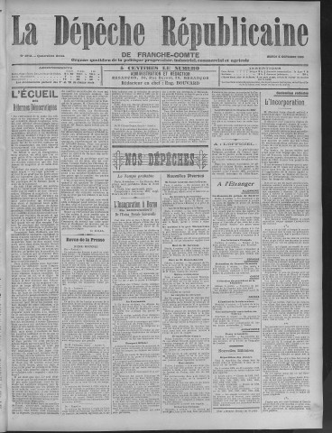 05/10/1909 - La Dépêche républicaine de Franche-Comté [Texte imprimé]