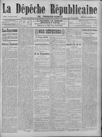 27/11/1912 - La Dépêche républicaine de Franche-Comté [Texte imprimé]
