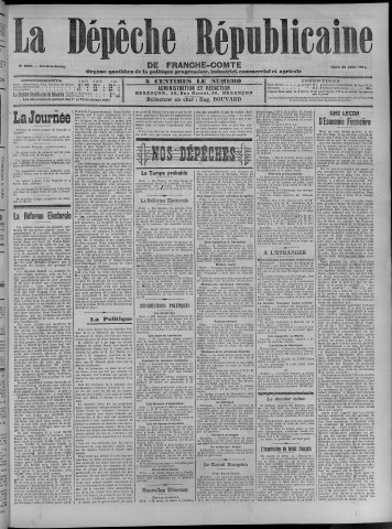 29/06/1911 - La Dépêche républicaine de Franche-Comté [Texte imprimé]