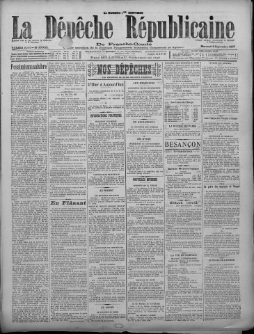 09/09/1925 - La Dépêche républicaine de Franche-Comté [Texte imprimé]