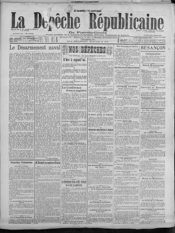22/12/1921 - La Dépêche républicaine de Franche-Comté [Texte imprimé]