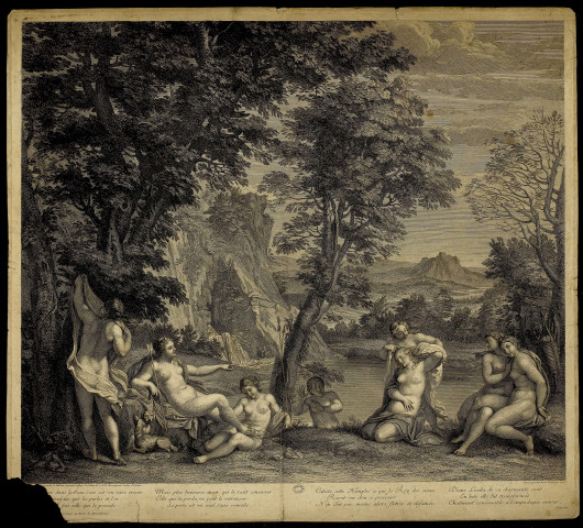 [Femmes au bord de l'eau] [image fixe] / Carrache le tableau Original est dans le Cabinet de S.A.R Monseigneur le Duc d'Orleans. Gravé par Bernard Picart Peint en 1707. , 1707