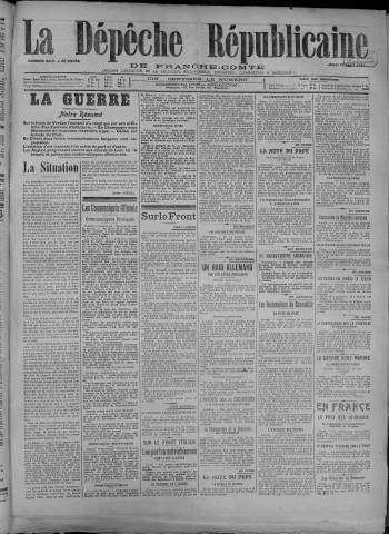 23/08/1917 - La Dépêche républicaine de Franche-Comté [Texte imprimé]