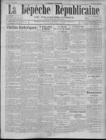 28/08/1932 - La Dépêche républicaine de Franche-Comté [Texte imprimé]