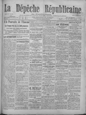 09/11/1918 - La Dépêche républicaine de Franche-Comté [Texte imprimé]