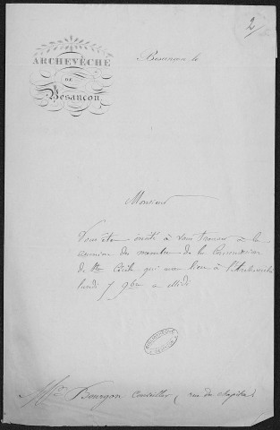 Ms Baverel 93 - Notes du P. Dunand et de l'abbé J.-P. Baverel sur la ville de Besançon et ses cogouverneurs