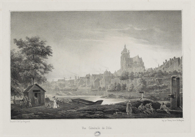 Vue générale de Dôle [image fixe] / dessiné et lithe par Fragonard  ; Imp. par Thierry frères, Cité Bergère 1 : Impr. Thierry frères, 1800/1899