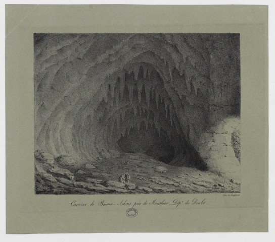 Caverne de Baume-Achais près de Mouthier, Dép.t du Doubs [estampe] / Lith. de Langlumé , [S.l.] : [s.n.], [1800-1899]
