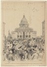 Le Panthéon au moment de l'arrivée des députations d'Alsace-Lorraine. [image fixe] / Dessin de M. O. Du Bré ; SGAP.SC 1885
