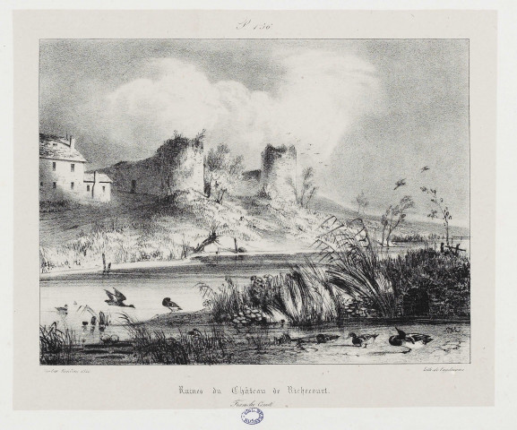 Ruines du Château de Richecourt [estampe] : Franche-Comté / Newton Fielding 1829, lith. de Engelmann , [S.L.] : [s.n.], 1829
