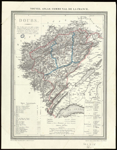 Doubs. Dressé par Charles, géographe, attaché au Dépôt de la guerre. [Document cartographique] , Paris : L. Letronne, 1836/1841