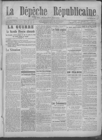 25/04/1918 - La Dépêche républicaine de Franche-Comté [Texte imprimé]