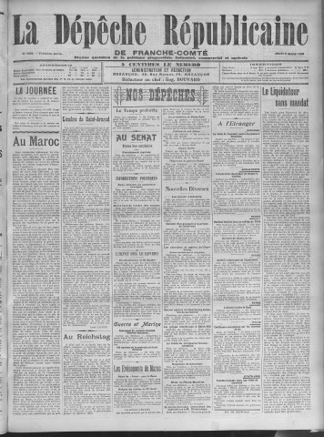 05/03/1908 - La Dépêche républicaine de Franche-Comté [Texte imprimé]