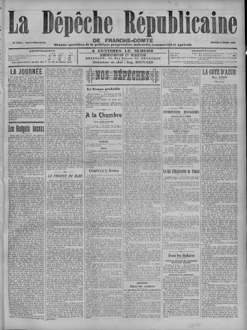 06/03/1909 - La Dépêche républicaine de Franche-Comté [Texte imprimé]