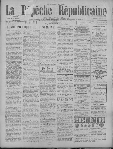12/12/1920 - La Dépêche républicaine de Franche-Comté [Texte imprimé]
