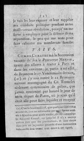 Réponses du citoyen Ladefroux, ci-devant greffier du tribunal correctionnel de Besançon, à un article inséré relativement à lui et au cit. Termelet, ex-commissaire de police, dans le nº IV d'un journal ayant pour titre : Bulletin politique et littéraire du département du Doubs...