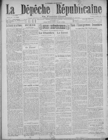 26/01/1921 - La Dépêche républicaine de Franche-Comté [Texte imprimé]