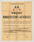 Ordre de mobilisation générale 2 septembre 1939 à 0 h, affiche