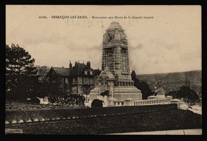 Besançon - Besançon-Les-Bains - Monument aux Morts de la Grande Guerre [image fixe] , Besançon : Cartes "La Cigogne" , 37 rue de la Course, Strasbourg, 1904/1930