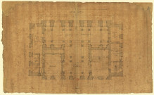 Hôtel de Ville de Neuchâtel [image fixe] : plan du rez-de-chaussée, côté du faubourg / [Pierre-Adrien Pâris] , 1750/1799