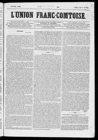 24/01/1852 - L'Union franc-comtoise [Texte imprimé]