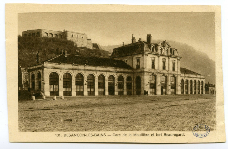 Besançon-les-Bains - Gare de la Mouillère et fort Beauregard. [image fixe] , Besancon : Hélio Péquignot, 1904/1930