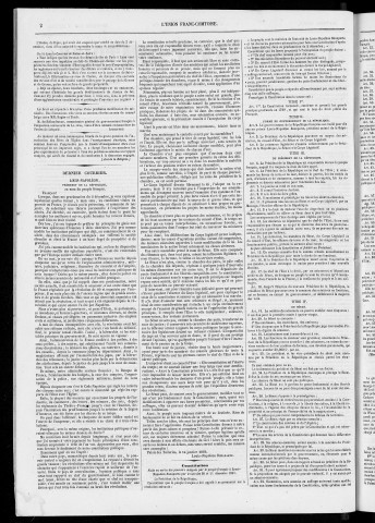 16/01/1852 - L'Union franc-comtoise [Texte imprimé]