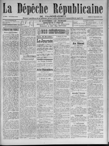 20/12/1913 - La Dépêche républicaine de Franche-Comté [Texte imprimé]