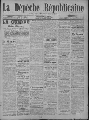30/09/1916 - La Dépêche républicaine de Franche-Comté [Texte imprimé]