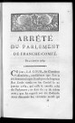 Arrêté du parlement de Franche-Comté, du 31 janvier 1789