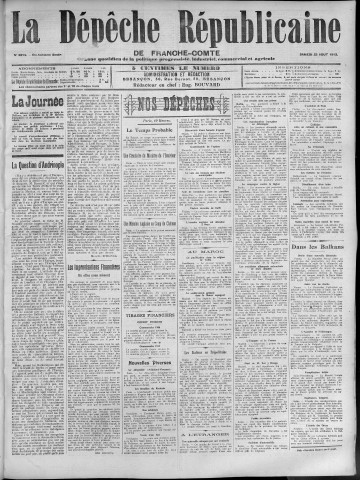 23/08/1913 - La Dépêche républicaine de Franche-Comté [Texte imprimé]