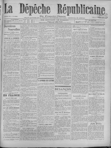 25/09/1919 - La Dépêche républicaine de Franche-Comté [Texte imprimé]