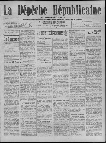 02/11/1911 - La Dépêche républicaine de Franche-Comté [Texte imprimé]