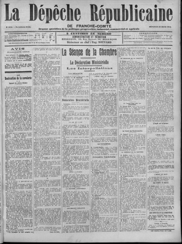 26/03/1913 - La Dépêche républicaine de Franche-Comté [Texte imprimé]