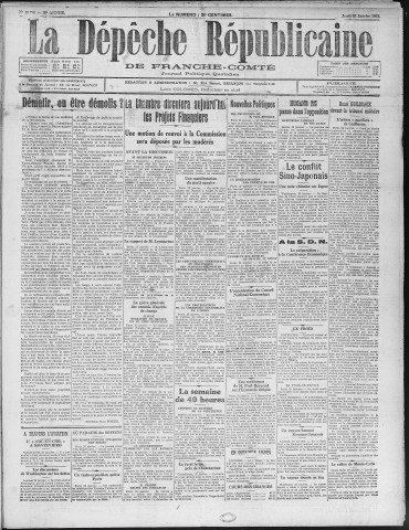 26/01/1933 - La Dépêche républicaine de Franche-Comté [Texte imprimé]