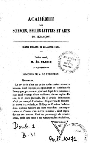 1854 - Séance publique