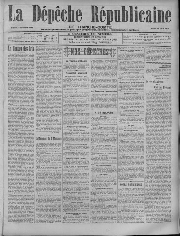 23/08/1910 - La Dépêche républicaine de Franche-Comté [Texte imprimé]