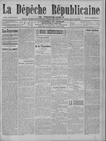 10/12/1912 - La Dépêche républicaine de Franche-Comté [Texte imprimé]
