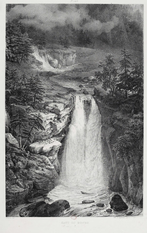 Saut du Doubs [estampe] : Province de Franche-Comté / Villeneuve 1827, lith. de Engelmann , Paris : rue Louis-le-Legrand, n° 27, 1827