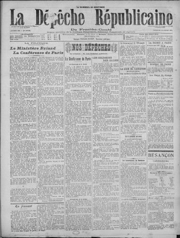 30/01/1921 - La Dépêche républicaine de Franche-Comté [Texte imprimé]