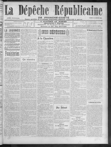 19/01/1907 - La Dépêche républicaine de Franche-Comté [Texte imprimé]