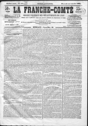09/07/1862 - La Franche-Comté : organe politique des départements de l'Est