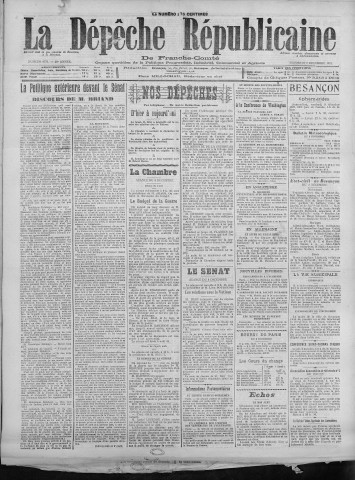 09/12/1921 - La Dépêche républicaine de Franche-Comté [Texte imprimé]