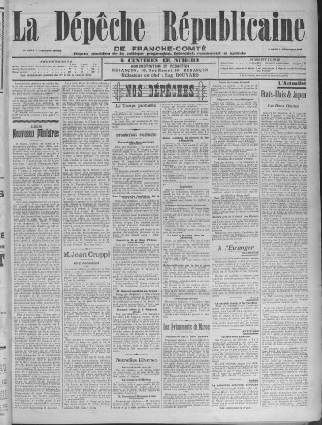 06/01/1908 - La Dépêche républicaine de Franche-Comté [Texte imprimé]