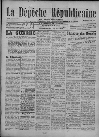 28/04/1915 - La Dépêche républicaine de Franche-Comté [Texte imprimé]
