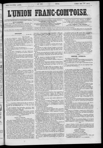 01/08/1874 - L'Union franc-comtoise [Texte imprimé]