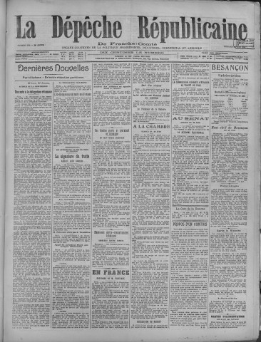 27/06/1919 - La Dépêche républicaine de Franche-Comté [Texte imprimé]