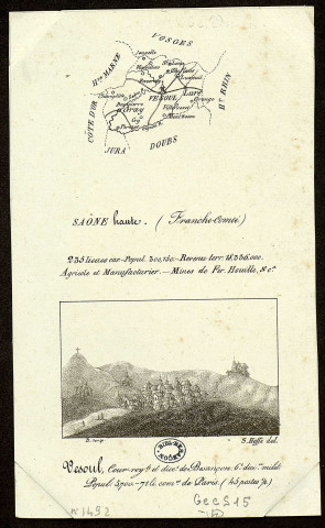 Saône. Haute (Franche-Comté). Vesoul. D. scrip. S. Höffe del. [Document cartographique] , 1802/1814