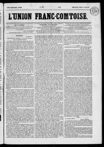21/07/1867 - L'Union franc-comtoise [Texte imprimé]